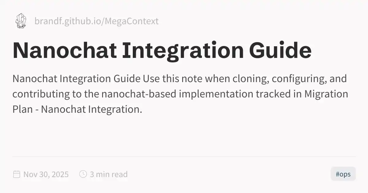 Nanochat Integration Guide