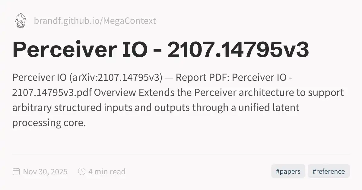 Preceiver Image Perceiver IO - 2107.14795v3